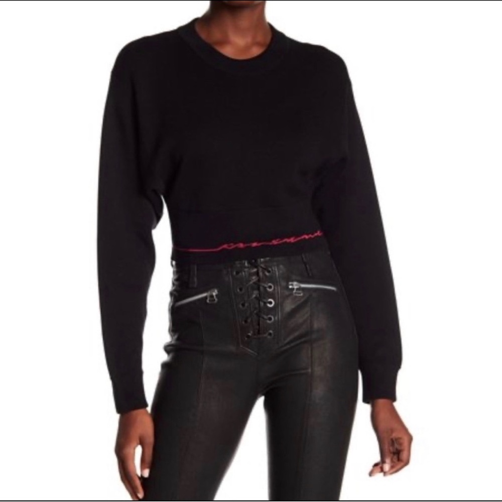 Rag & Bone Black Sweater with Red Trim
